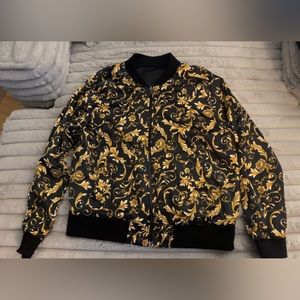 H&M reversible satin bomber jacket, (xl) extra-large